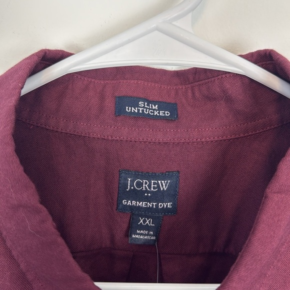 Men’s J Crew Factory Burgundy Garment Dyed Oxford Shirt. Size XXL. NWT - Picture 4 of 12